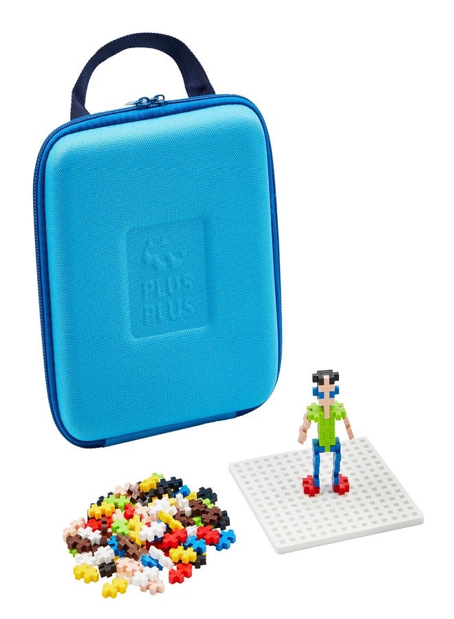 Plus-Plus Plus Plus Building Set with Travel Case, 3D Open Ended Stem Toy for Kids, 100 Mini Interlocking Pieces, 1 Baseplate - Basic Mix - Image 1